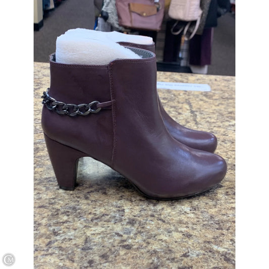 Boots Ankle Heels By Easy Spirit In Purple, Size: 8.5