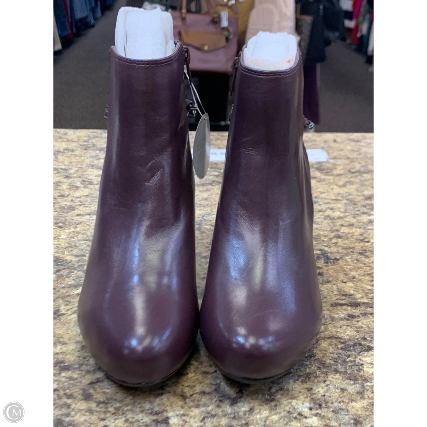 Boots Ankle Heels By Easy Spirit In Purple, Size: 8.5