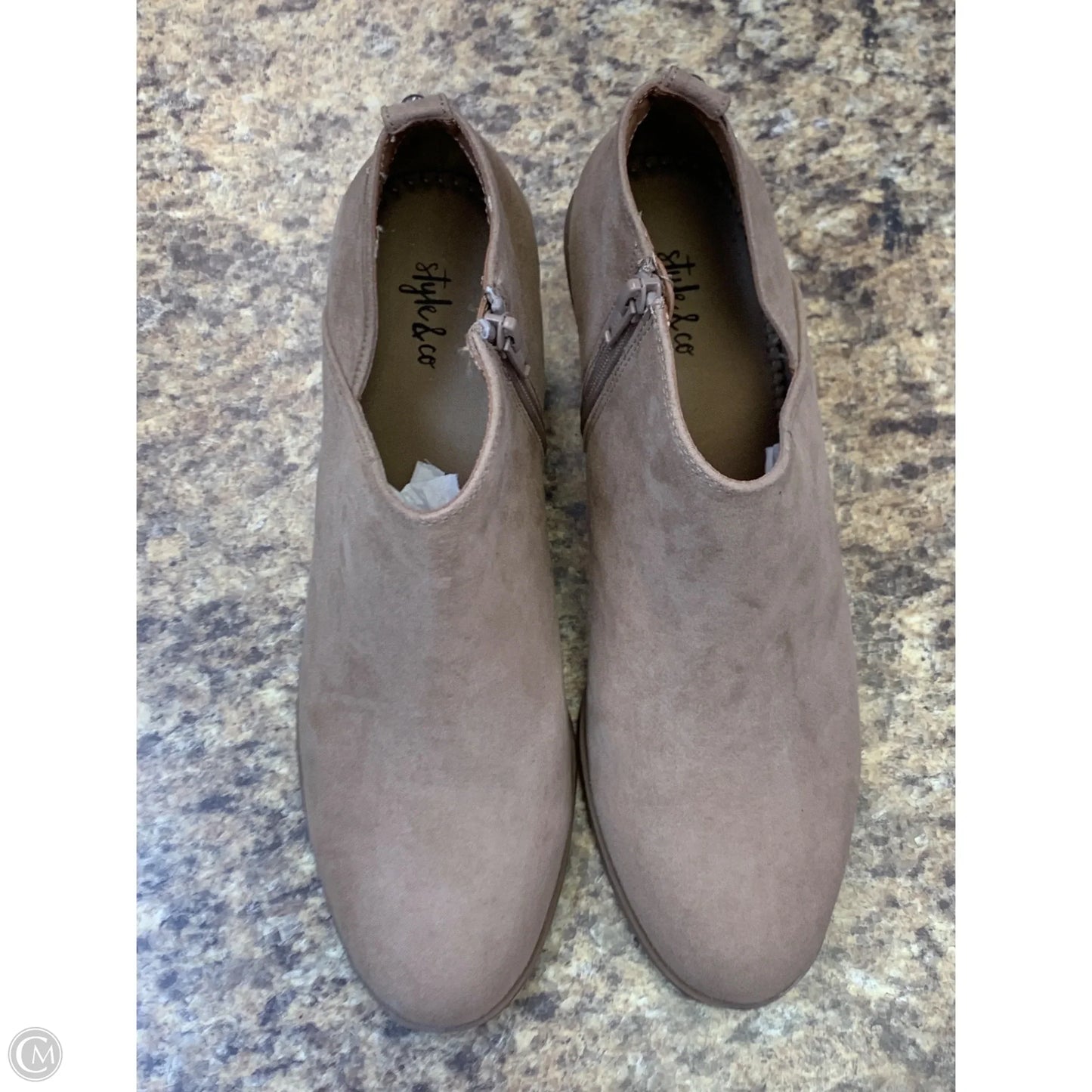 Boots Ankle Heels By Style And Company In Tan, Size: 9