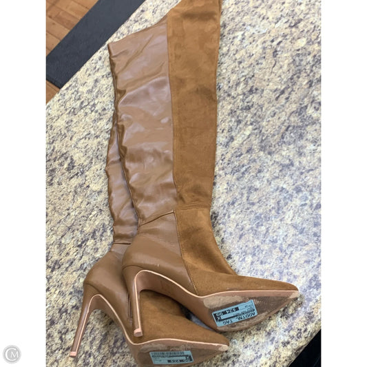 Boots Knee Heels By Fashion Nova In Brown, Size: 10