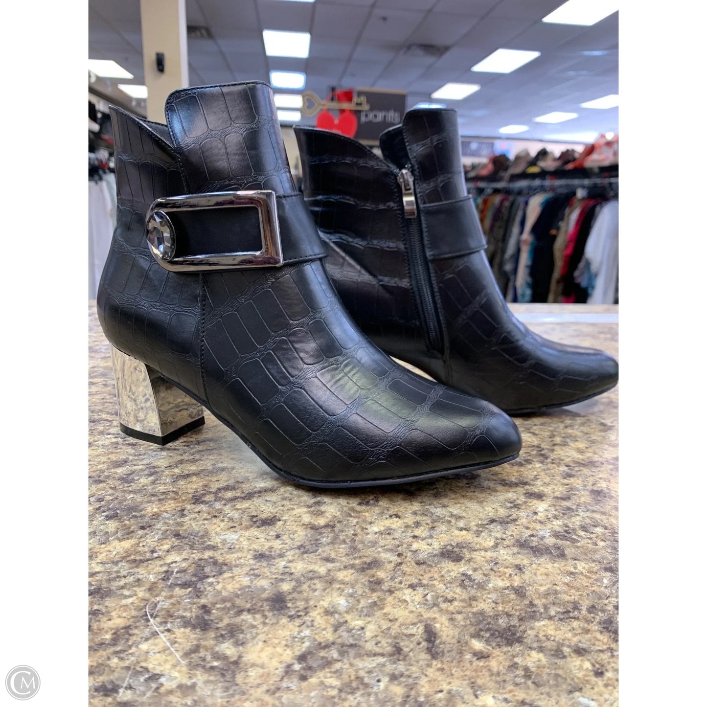 Boots Ankle Heels By Cmf In Black, Size: 9