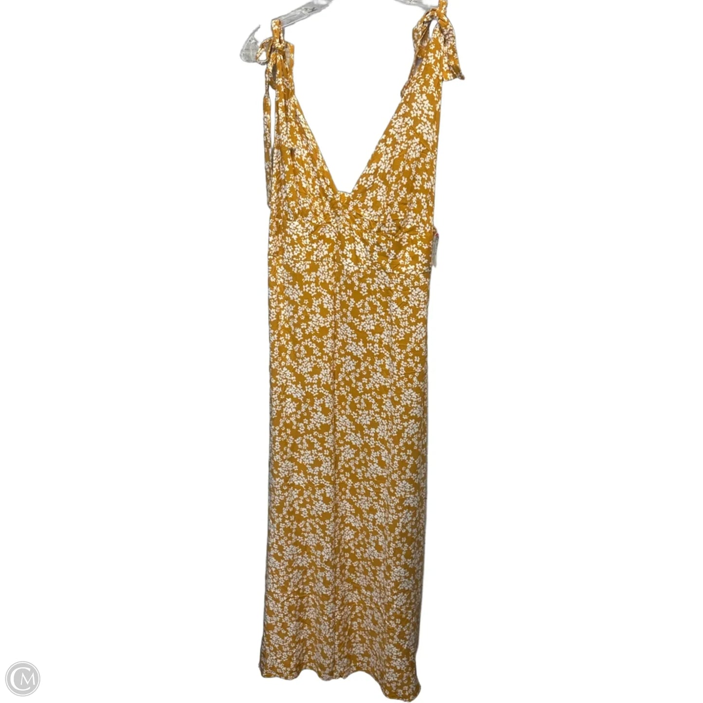 Dress Casual Maxi By Asos In White & Yellow, Size: 10