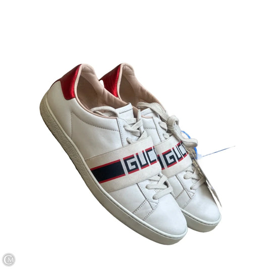 Shoes Luxury Designer By Gucci In Cream, Size: 8