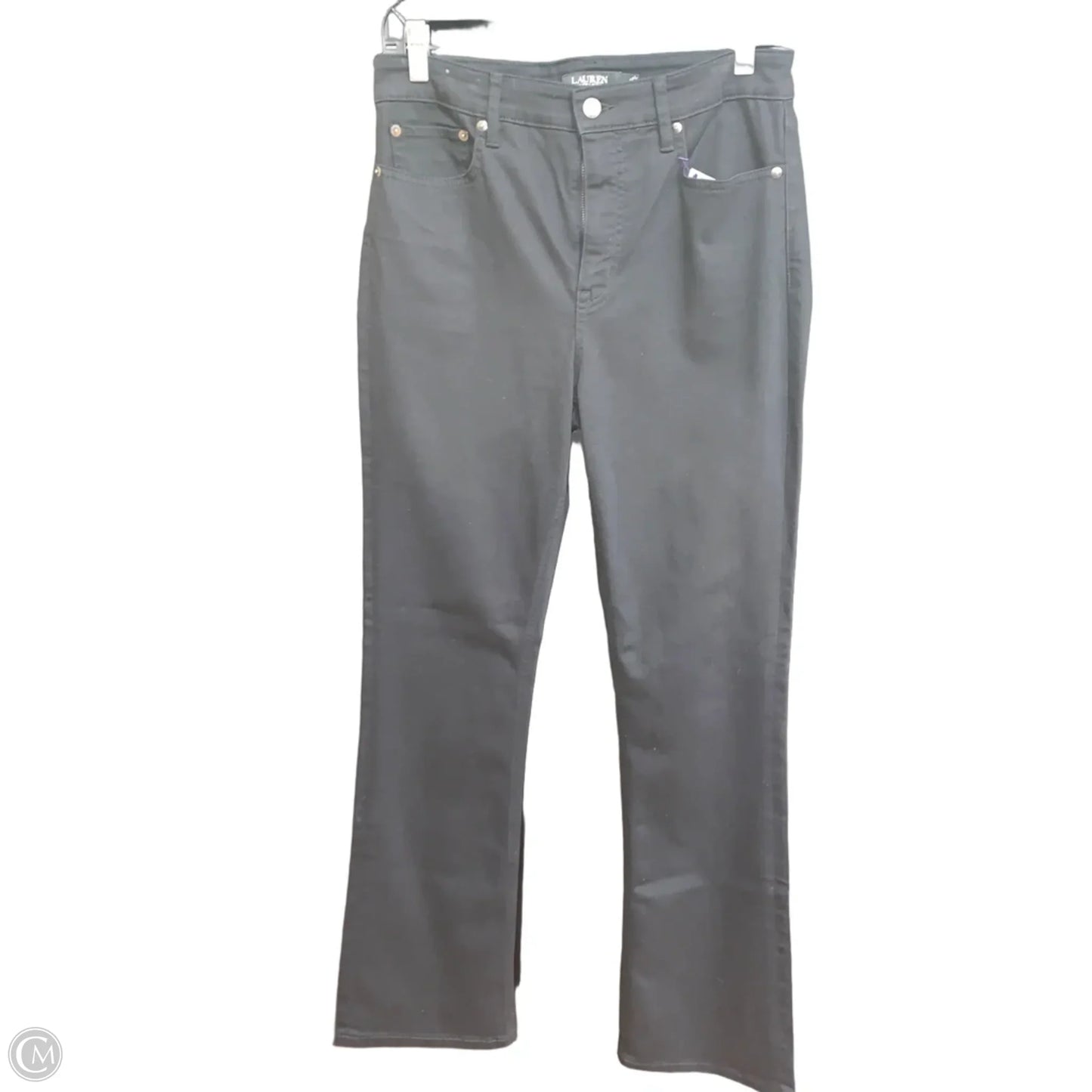 Jeans Straight By Lauren By Ralph Lauren In Black Denim, Size: 8