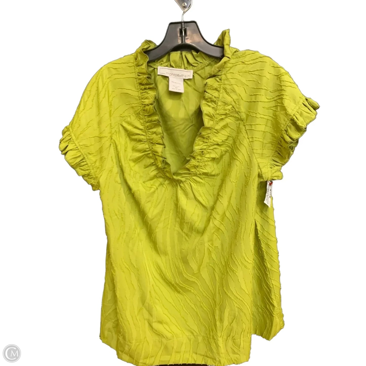 Blouse Short Sleeve By Monroe And Main In Green, Size: 0x