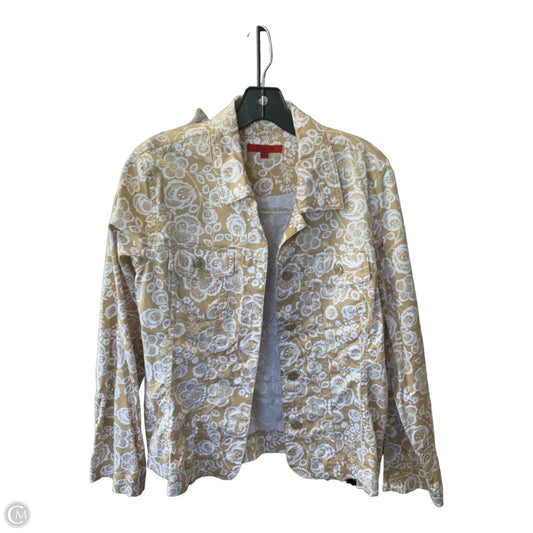 Jacket Denim By Cmf In Tan & White, Size: M
