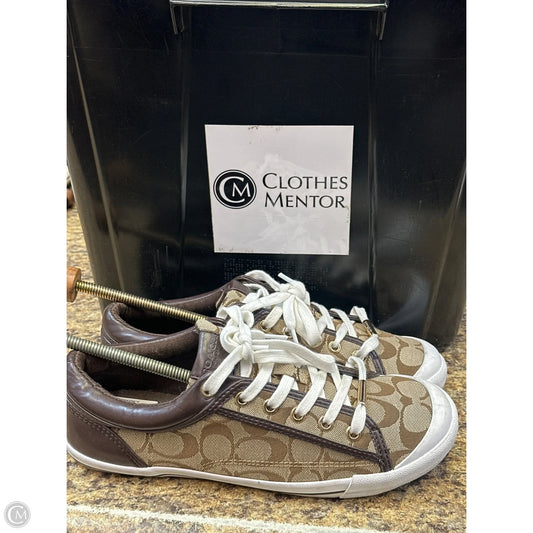 Shoes Designer By Coach In Brown & Cream, Size: 9.5