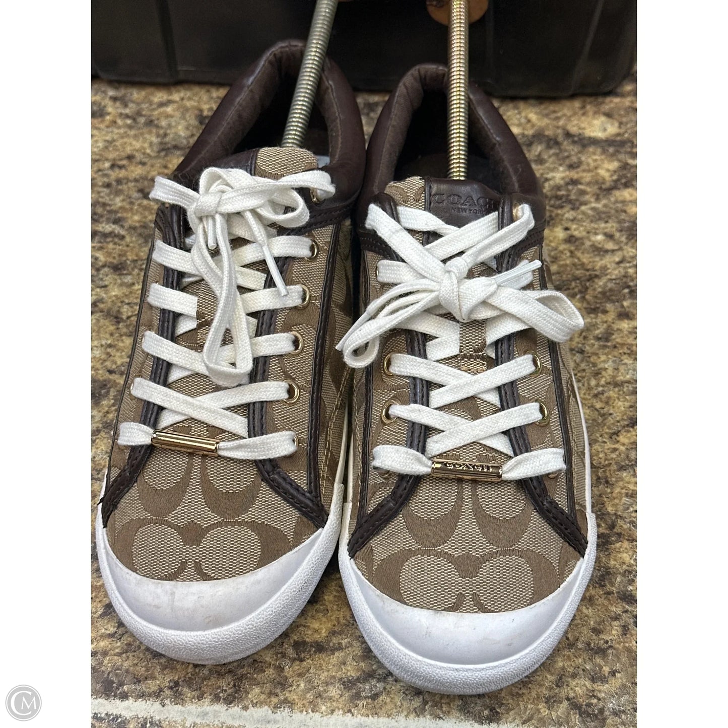 Shoes Designer By Coach In Brown & Cream, Size: 9.5