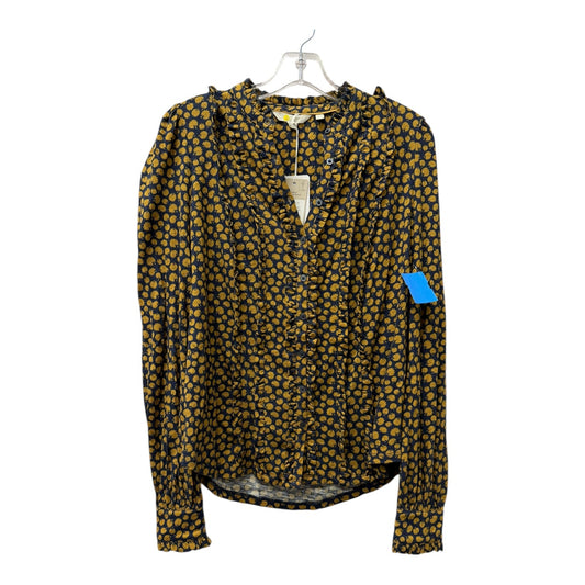 Blouse Ls By Boden In Blue & Yellow, Size:S