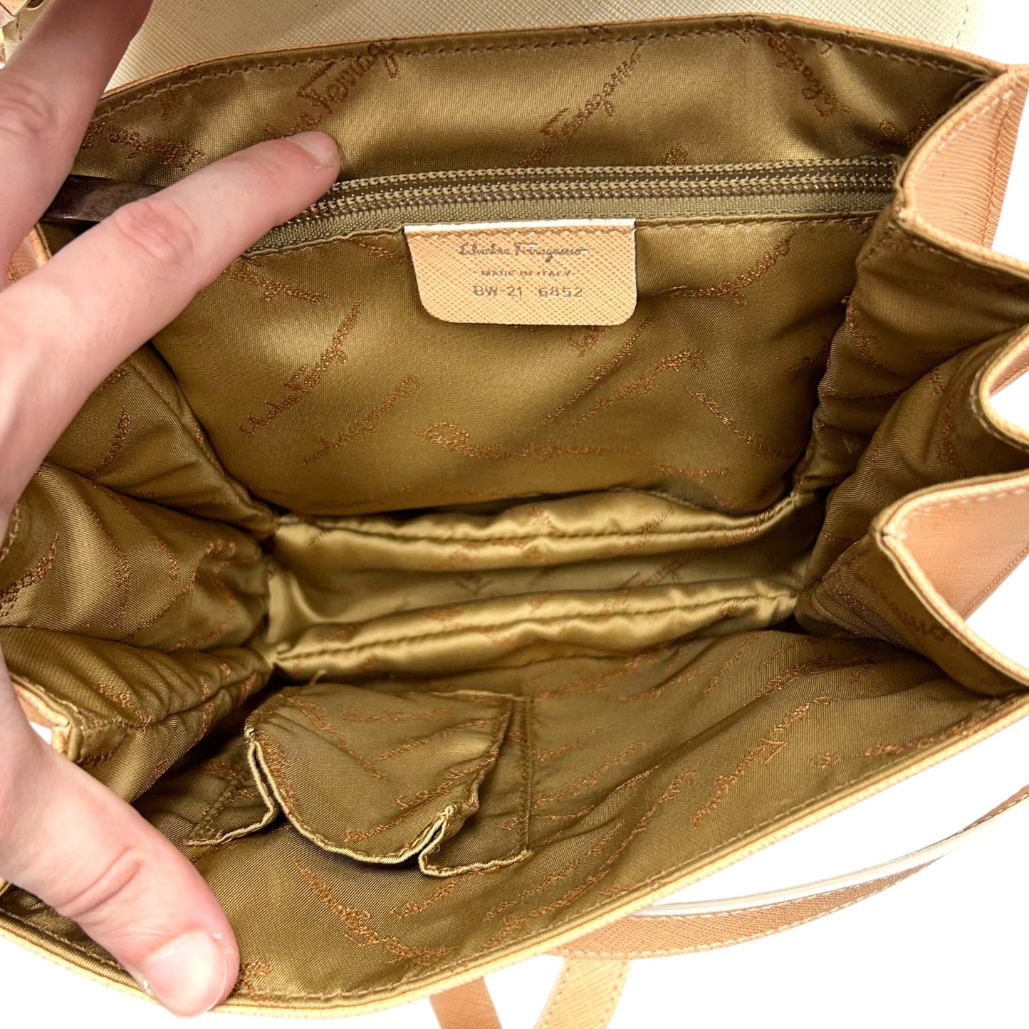 Handbag Luxury Designer By Ferragamo, Size: Small