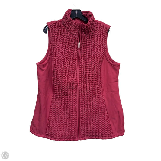 Vest Puffer & Quilted By Susan Graver In Red, Size: 1x