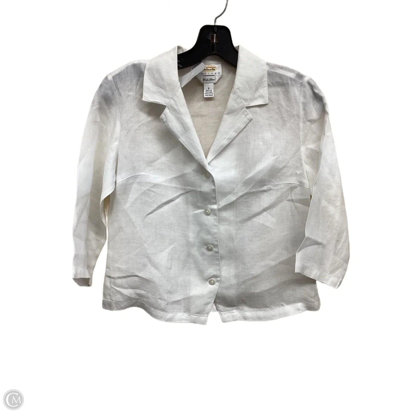 Top Long Sleeve By Talbots In White, Size: 2