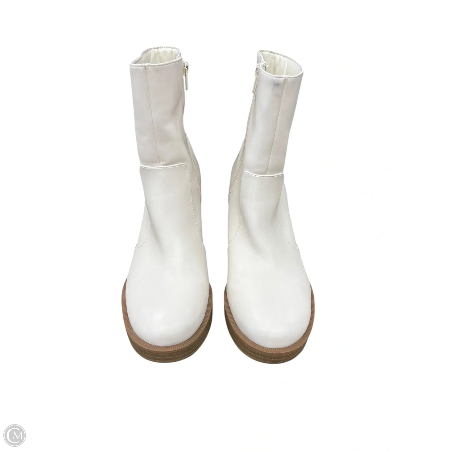Boots Ankle Heels By Universal Thread In Cream & Tan, Size: 10