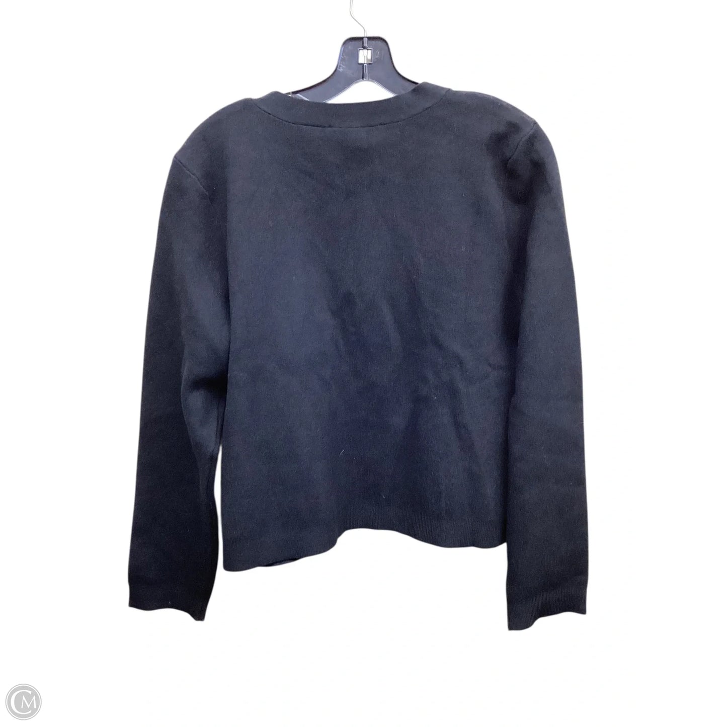 Sweater Cardigan By Loft In Black & Gold, Size: L