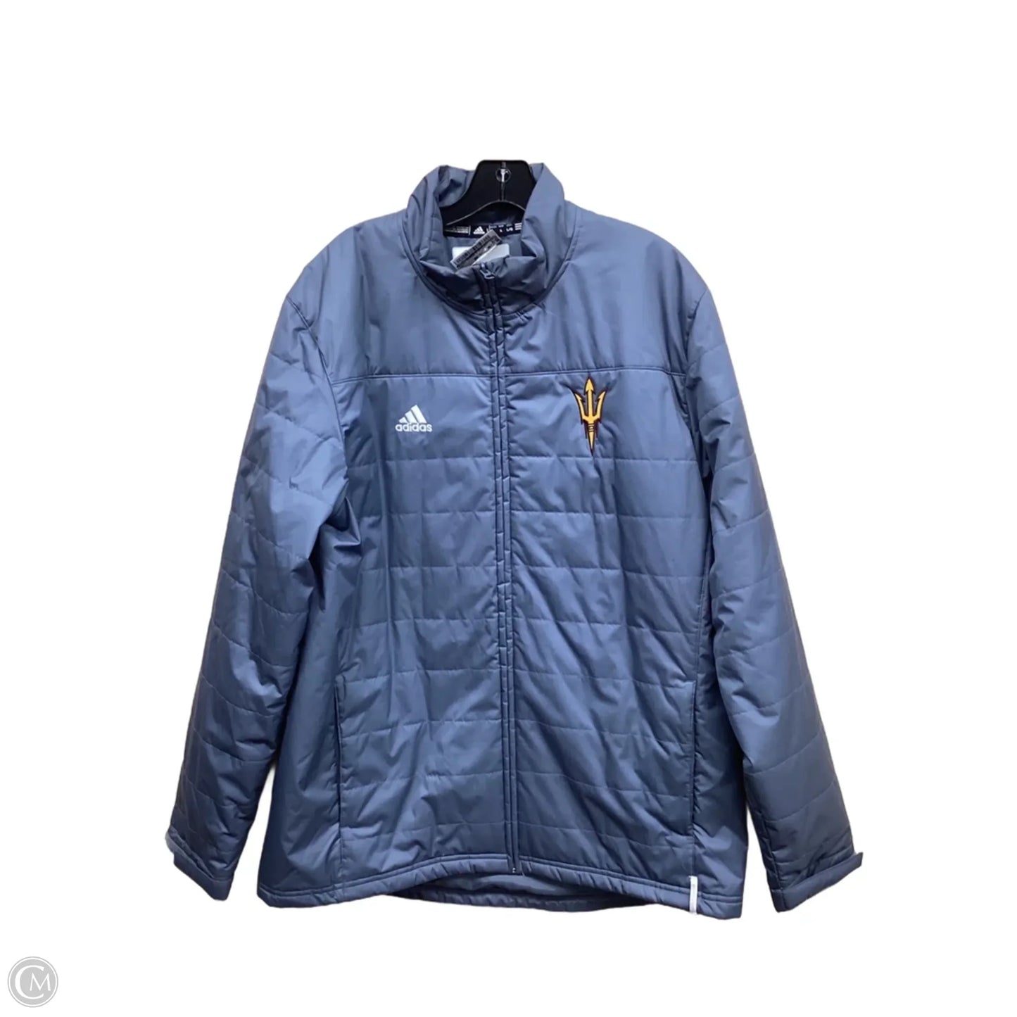 Jacket Puffer & Quilted By Adidas In Grey, Size: L