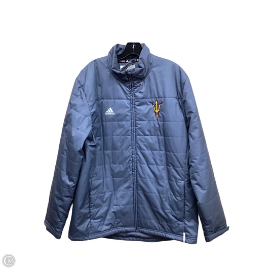 Jacket Puffer & Quilted By Adidas In Grey, Size: L