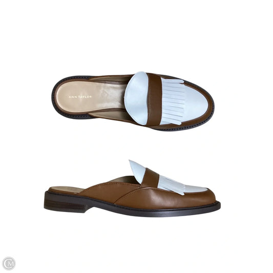 Shoes Flats By Ann Taylor In Brown & White, Size: 9.5