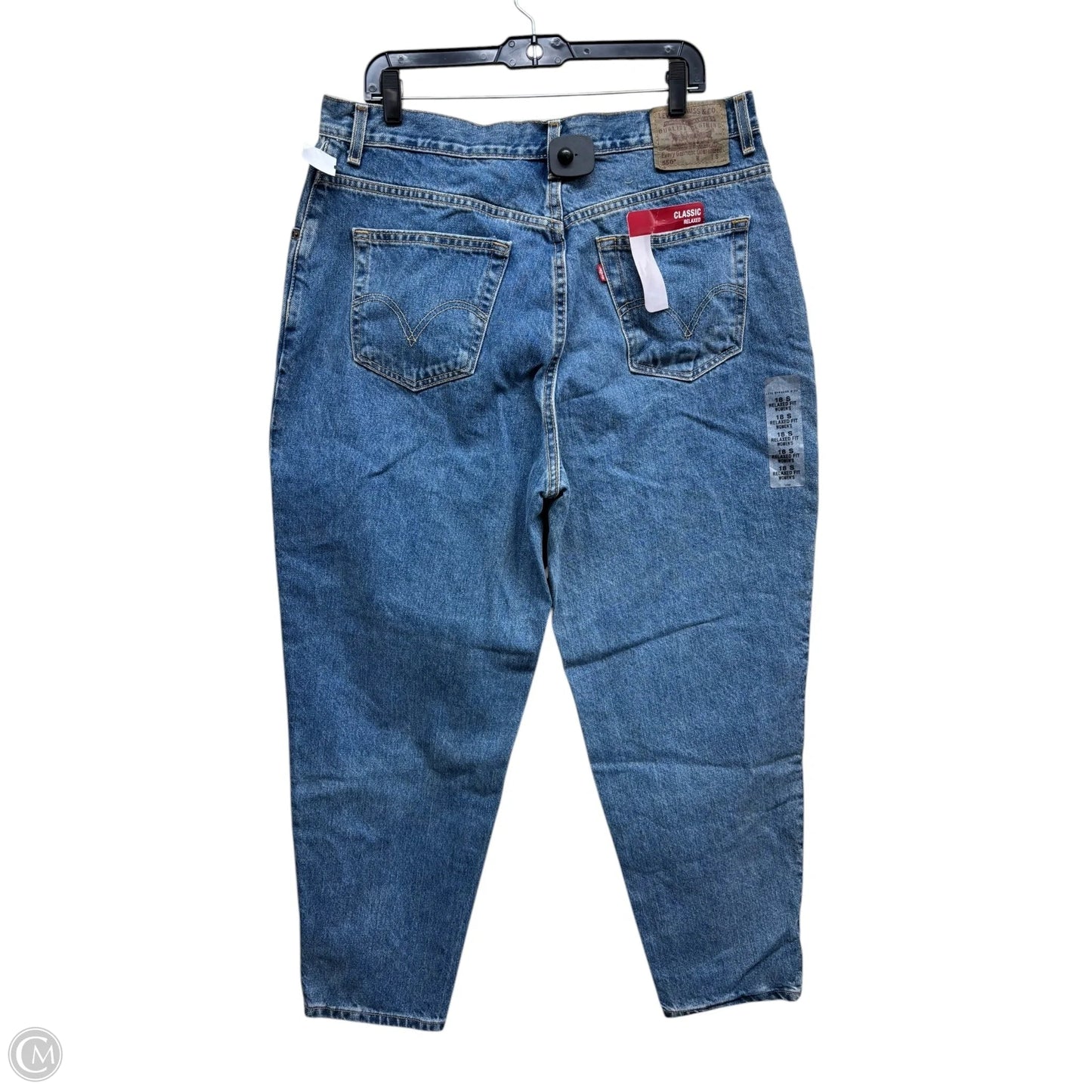 Jeans Straight By Levis In Blue Denim, Size: 18