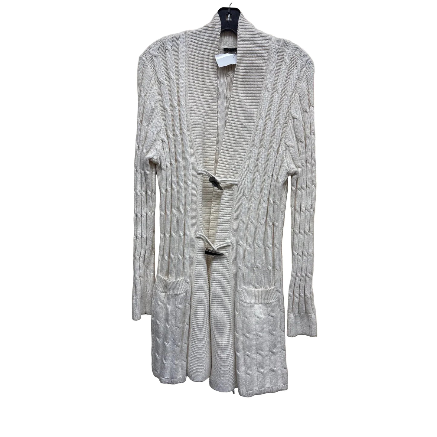 Sweater Cardigan By Talbots In Cream, Size: M