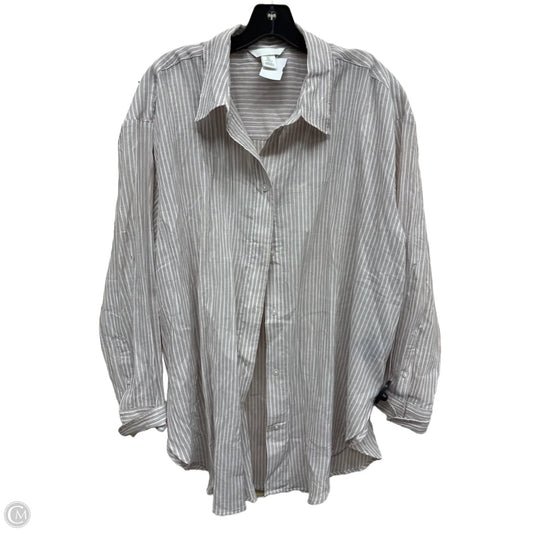 Top Long Sleeve By H&m In Striped Pattern, Size: L