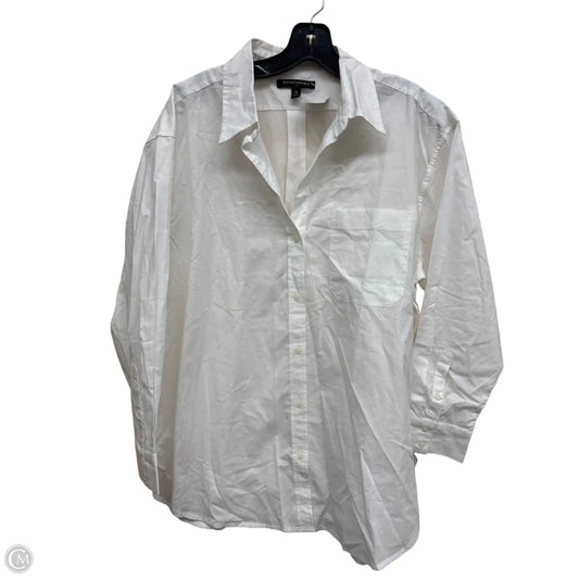 Top Long Sleeve By Banana Republic In White, Size: M
