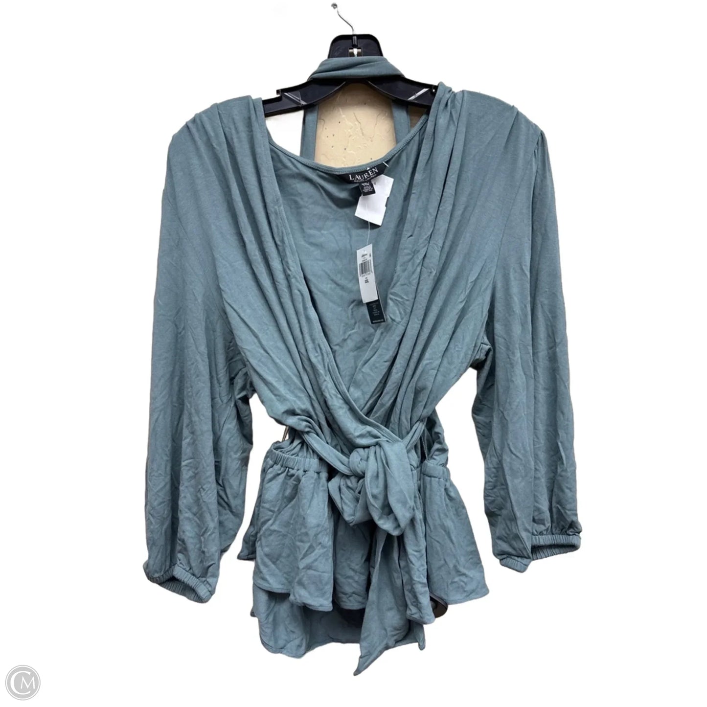 Top Long Sleeve By Lauren By Ralph Lauren In Green, Size: Xxl