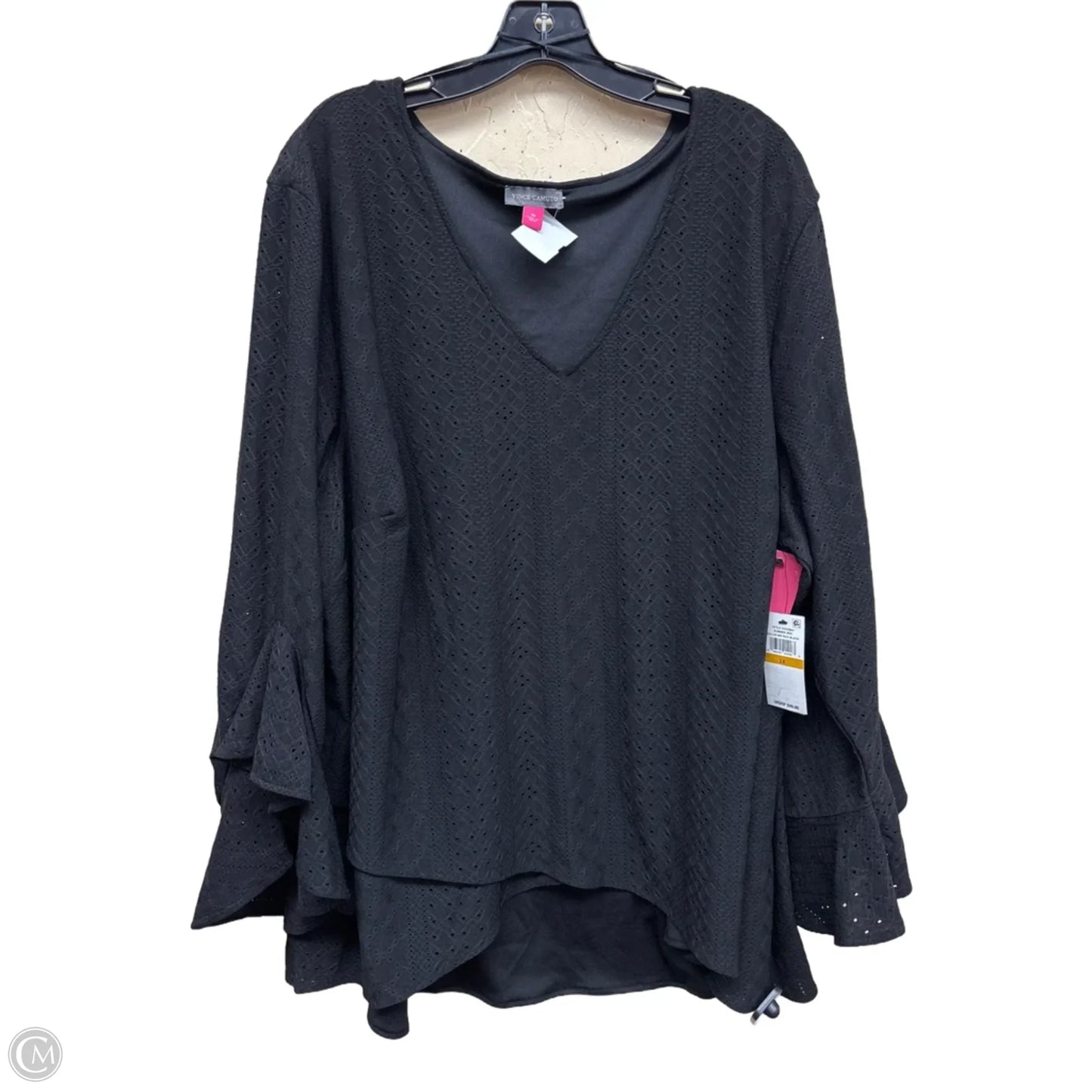 Top Long Sleeve By Vince Camuto In Black, Size: 3x