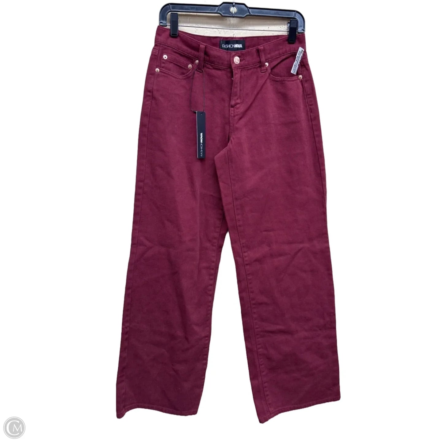 Jeans Wide Leg By Fashion Nova In Maroon, Size: 2