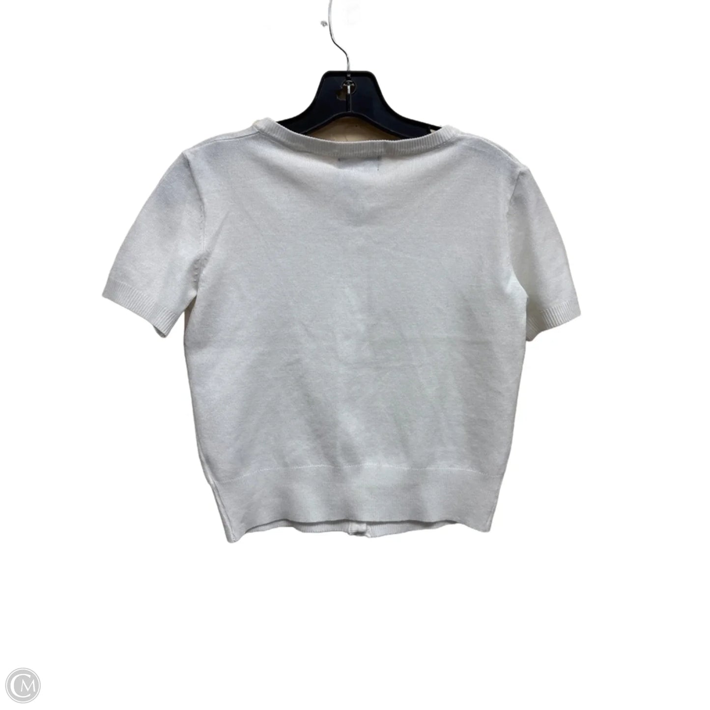 Top Short Sleeve By Tahari By Arthur Levine In White, Size: Xs