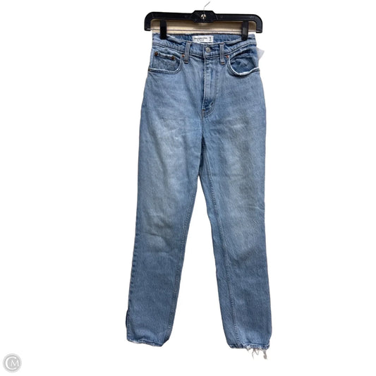 Jeans Straight By Abercrombie And Fitch In Blue Denim, Size: 0