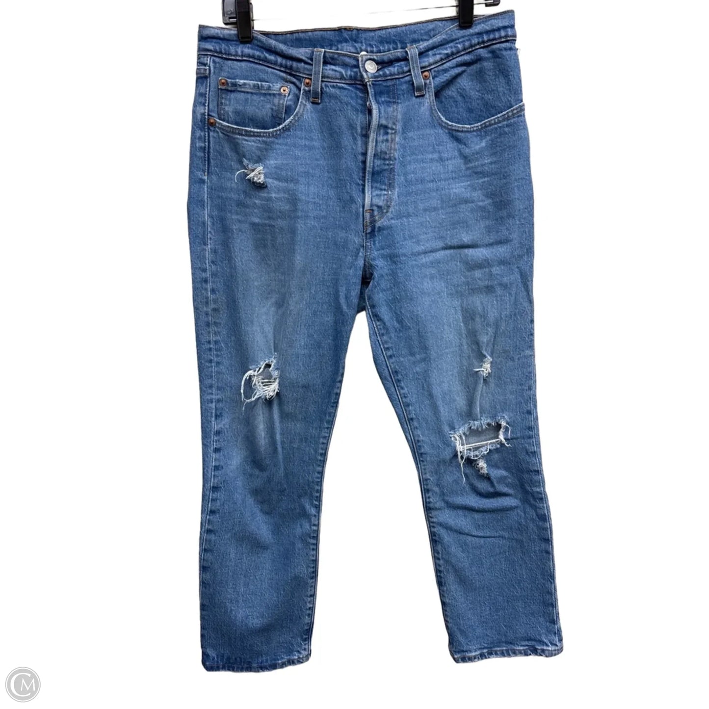 Jeans Straight By Levis In Blue Denim, Size: 10