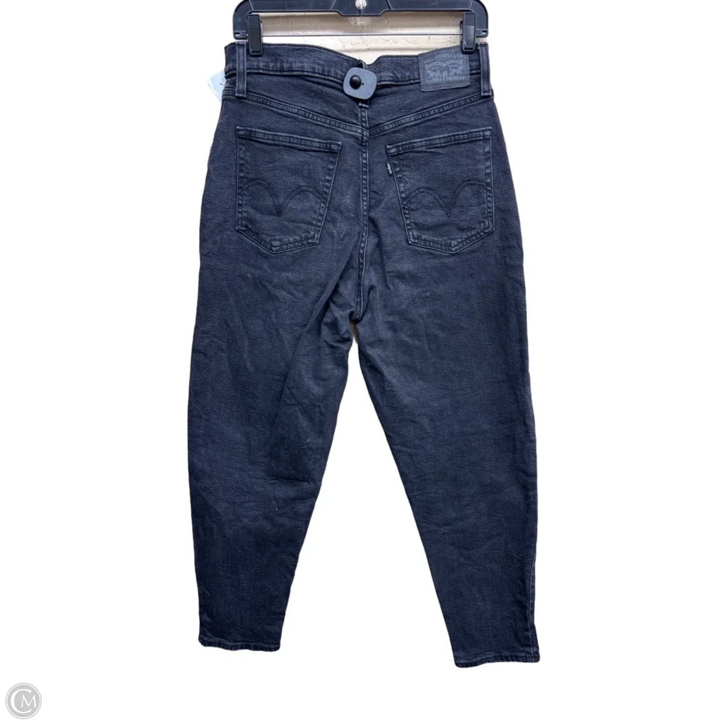 Jeans Straight By Levis In Black Denim, Size: 10