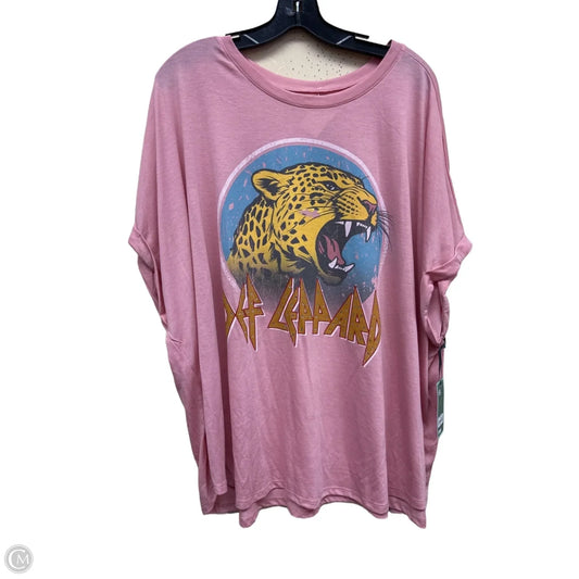 Top Short Sleeve By Terra & Sky In Pink, Size: 4x