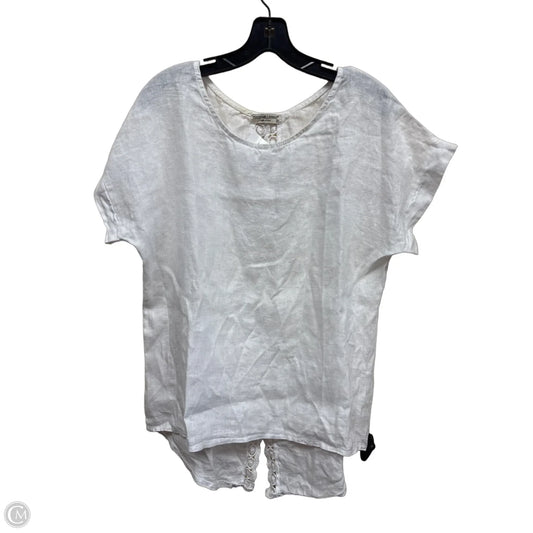 Top Short Sleeve By Clothes Mentor In White, Size: M