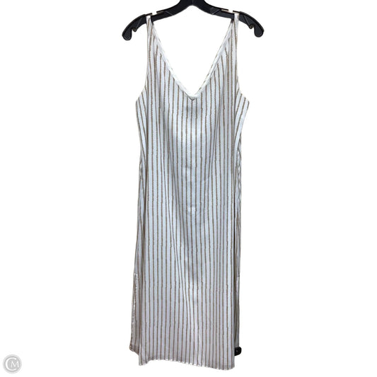 Dress Casual Maxi By Halston In Tan & White, Size: M
