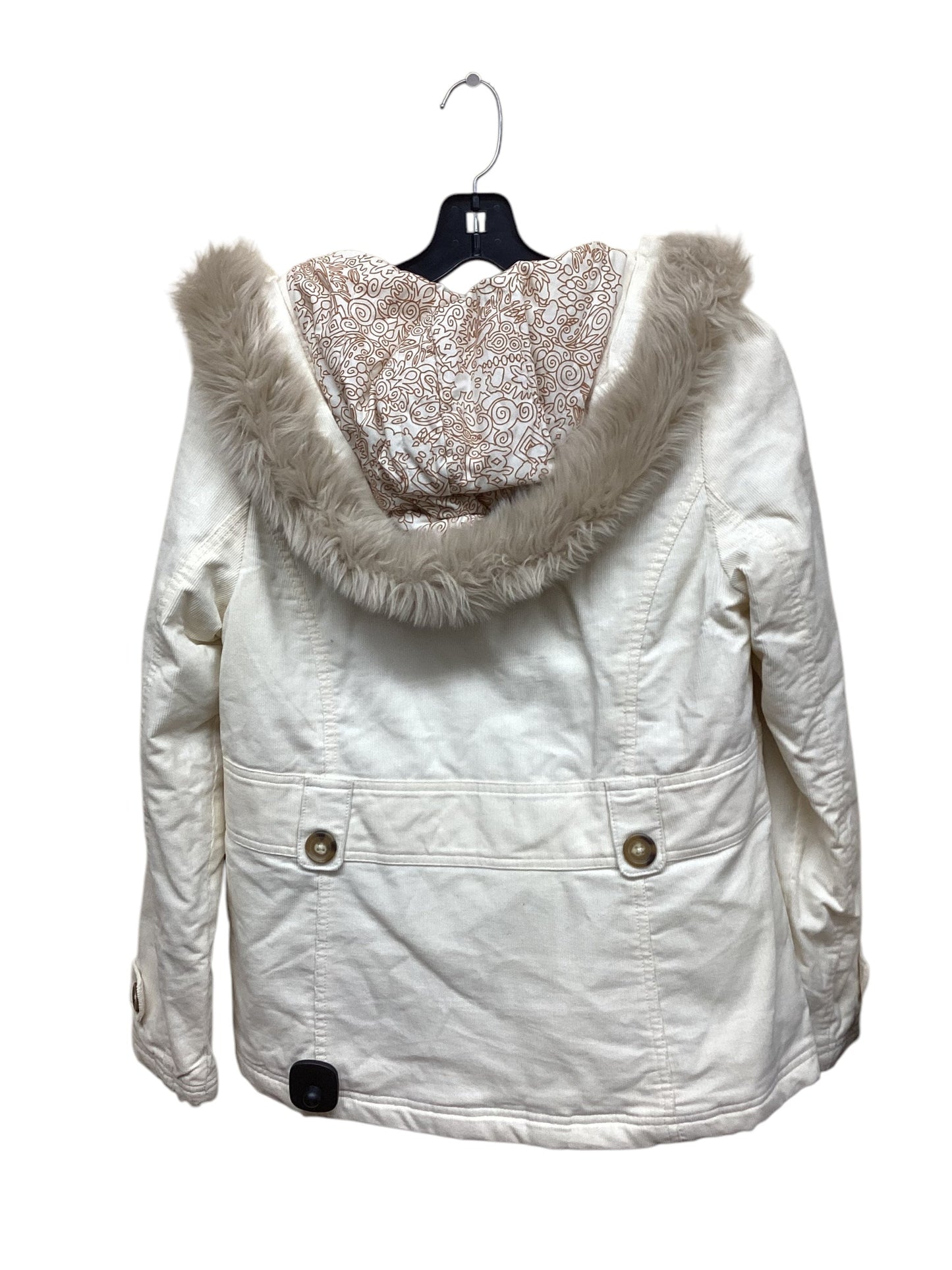 Coat Faux Fur & Sherpa By Disney Store In Cream, Size: L