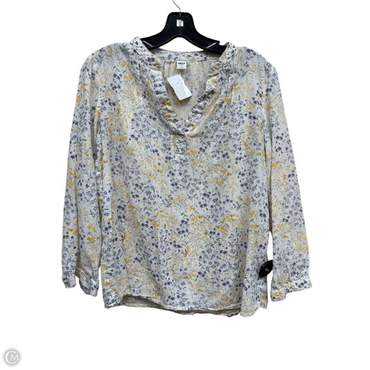 Top Long Sleeve By Old Navy In Floral Print, Size: M
