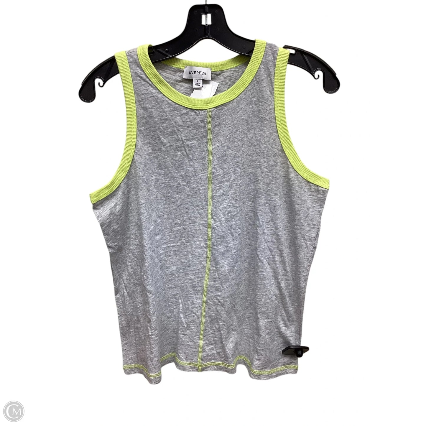 Top Sleeveless By Evereve In Green & Grey, Size: S