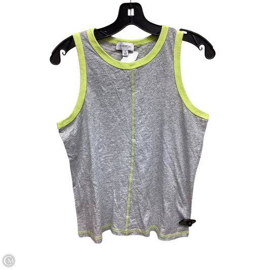 Top Sleeveless By Evereve In Green & Grey, Size: S