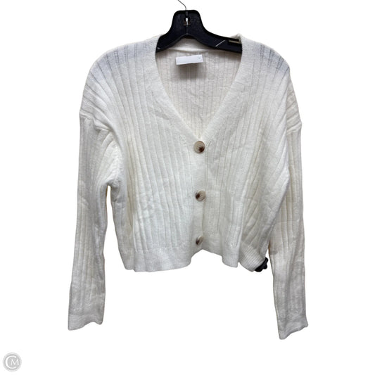 Sweater Cardigan By Clothes Mentor In Cream, Size: Xl
