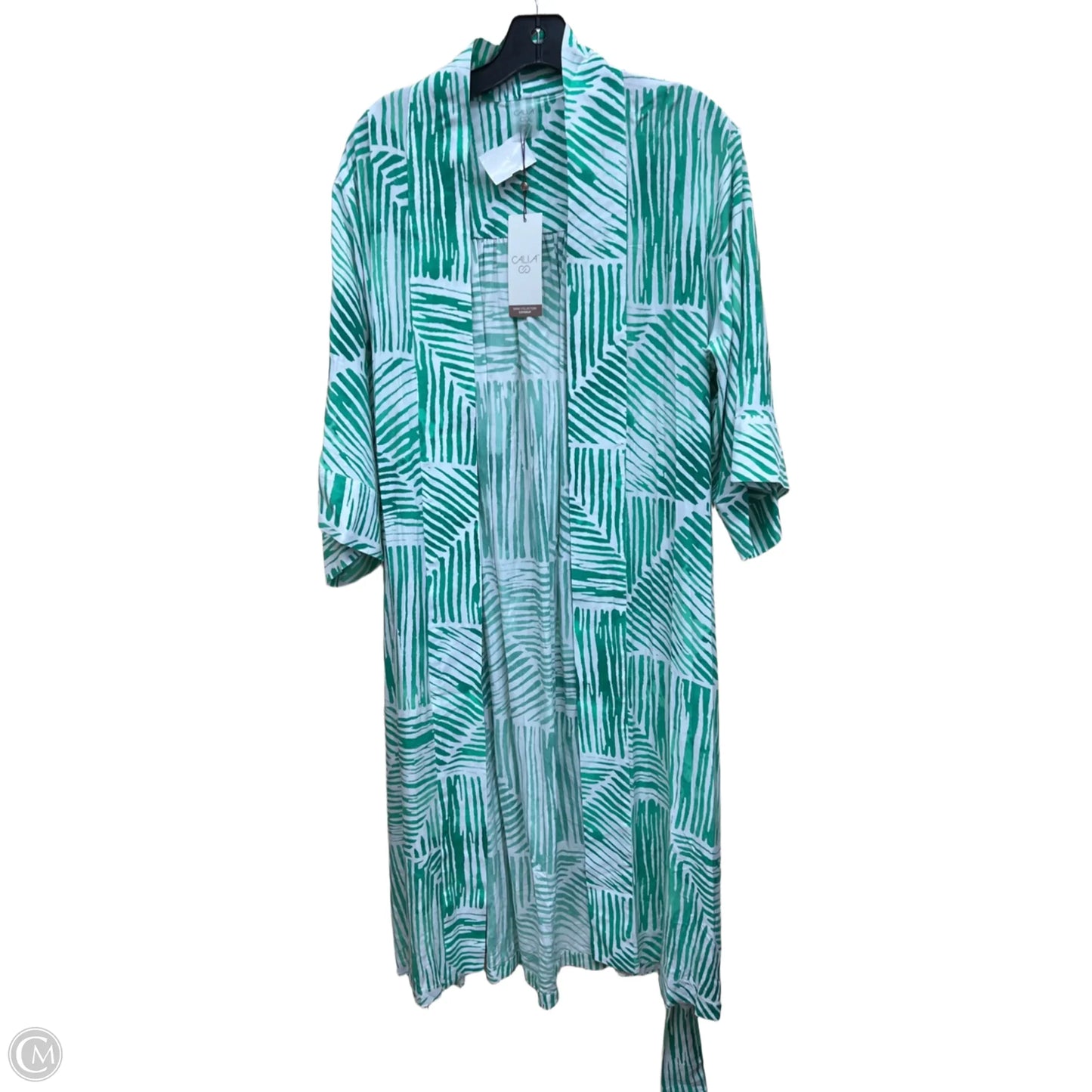 Swimwear Cover-up By Calia In Green & White, Size: S