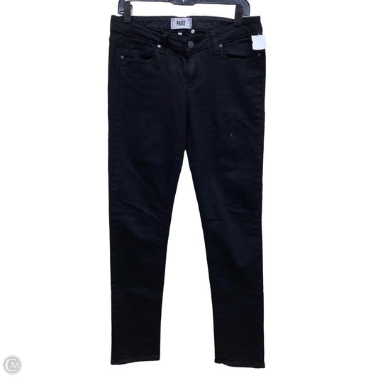 Jeans Straight By Paige In Black Denim, Size: 8