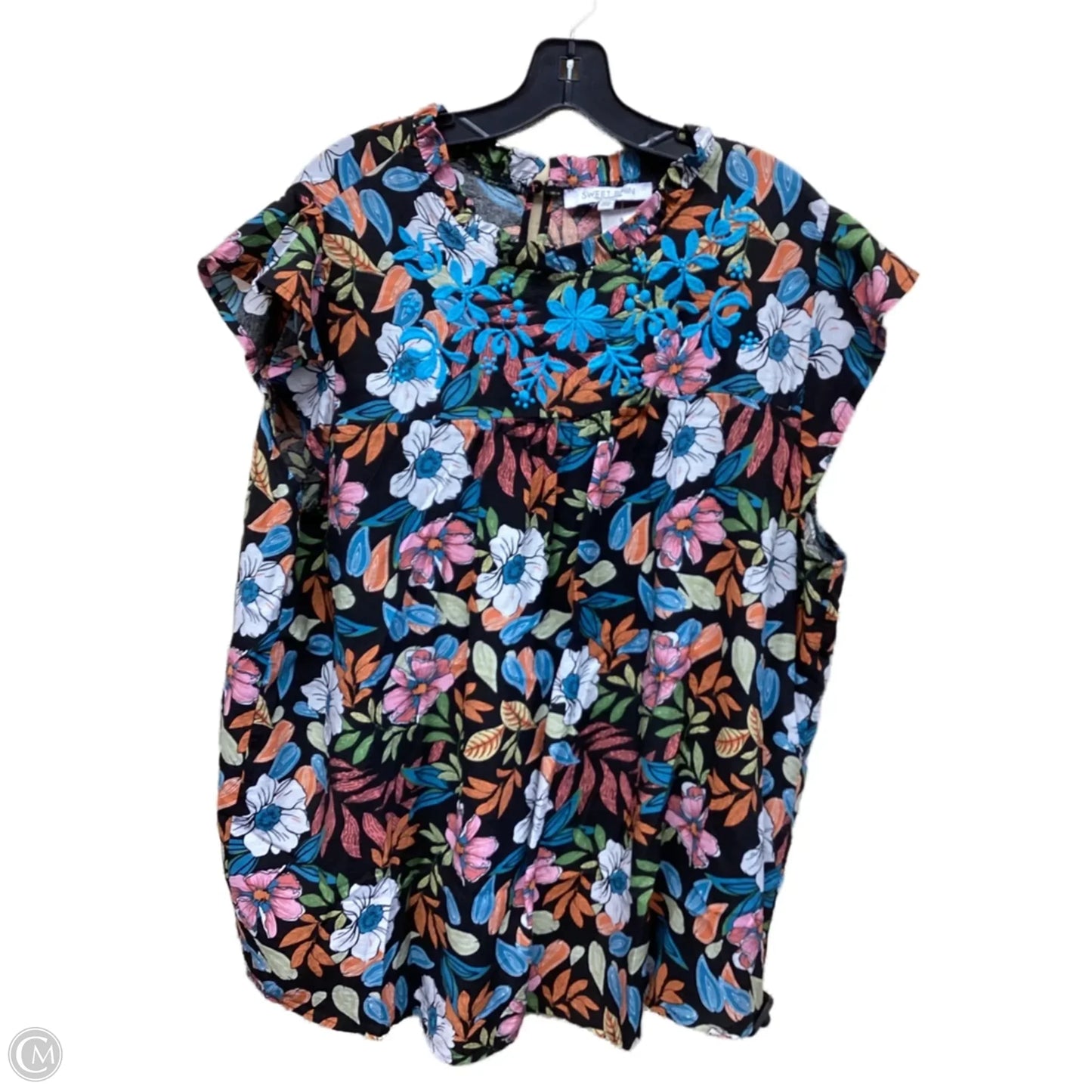 Top Short Sleeve By Sweet Rain In Floral Print, Size: 3x