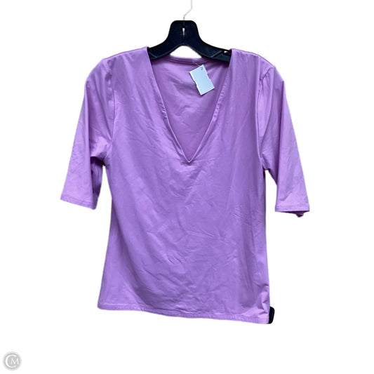 Top Short Sleeve By White House Black Market In Purple, Size: L