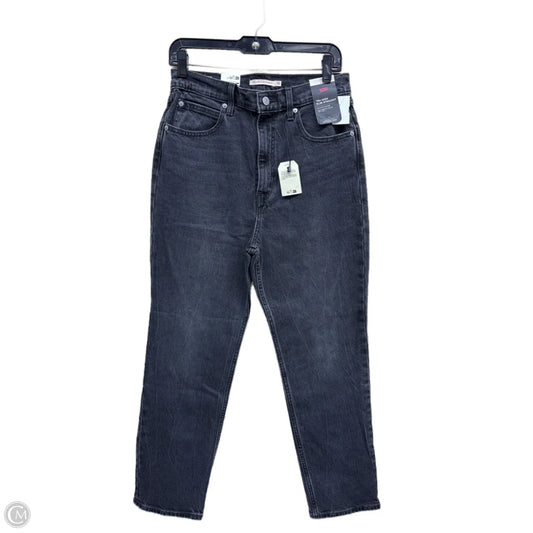 Jeans Straight By Levis In Black Denim, Size: 8