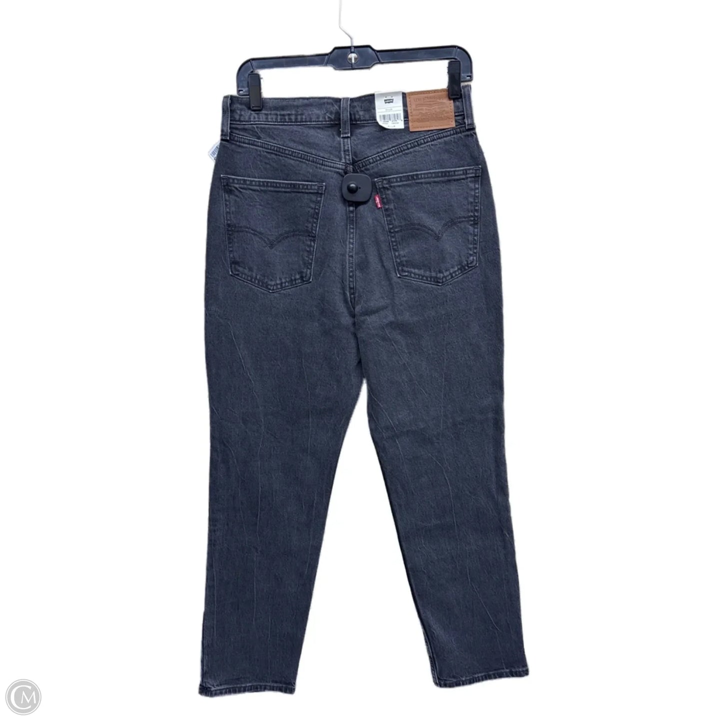 Jeans Straight By Levis In Black Denim, Size: 8
