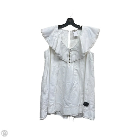 Dress Casual Midi By Pilcro In White Denim, Size: M