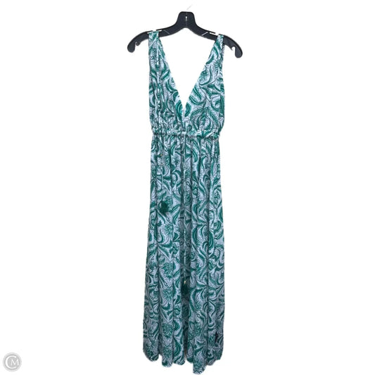 Dress Casual Maxi By Clothes Mentor In Green & White, Size: M