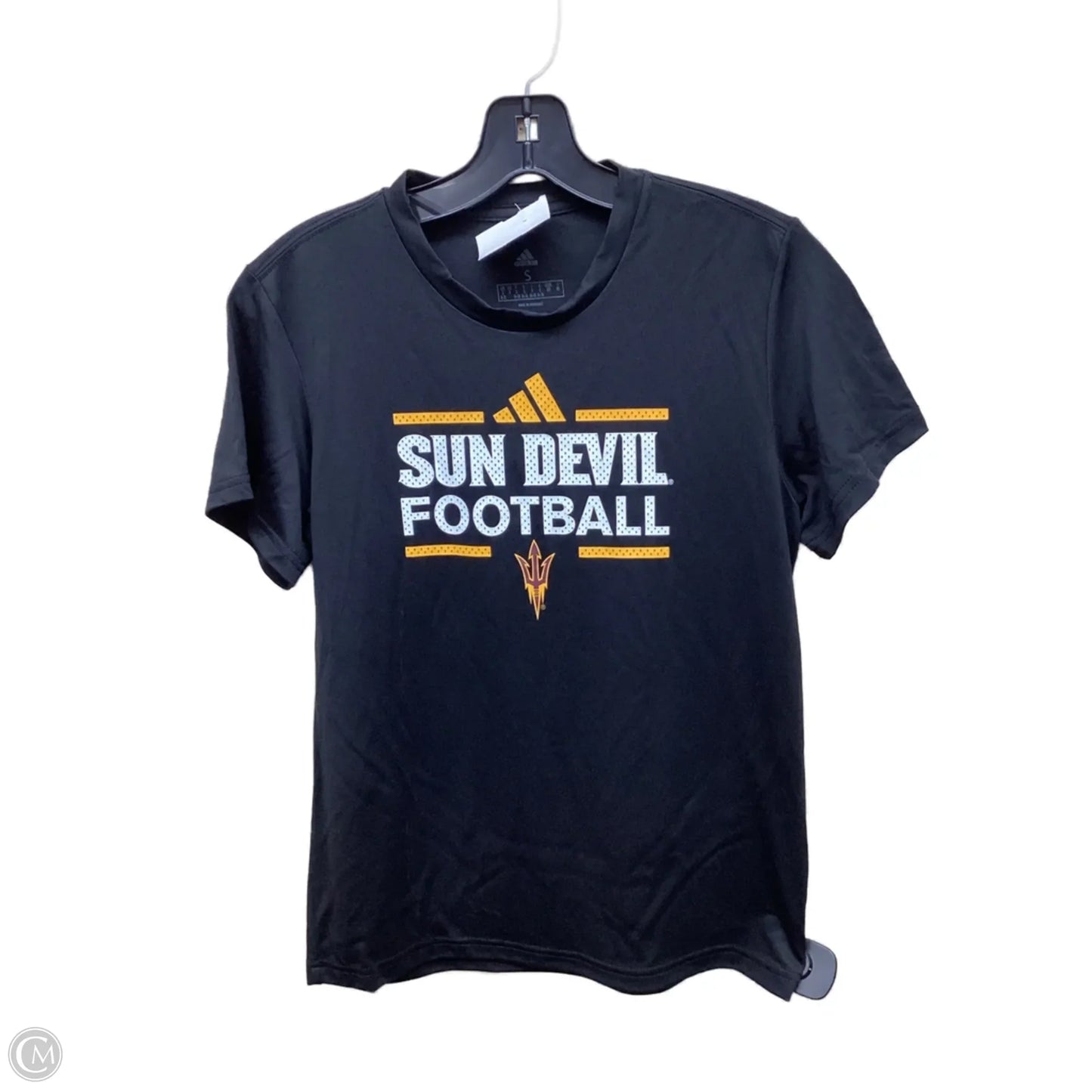 Athletic Top Short Sleeve By Adidas In Black, Size: S