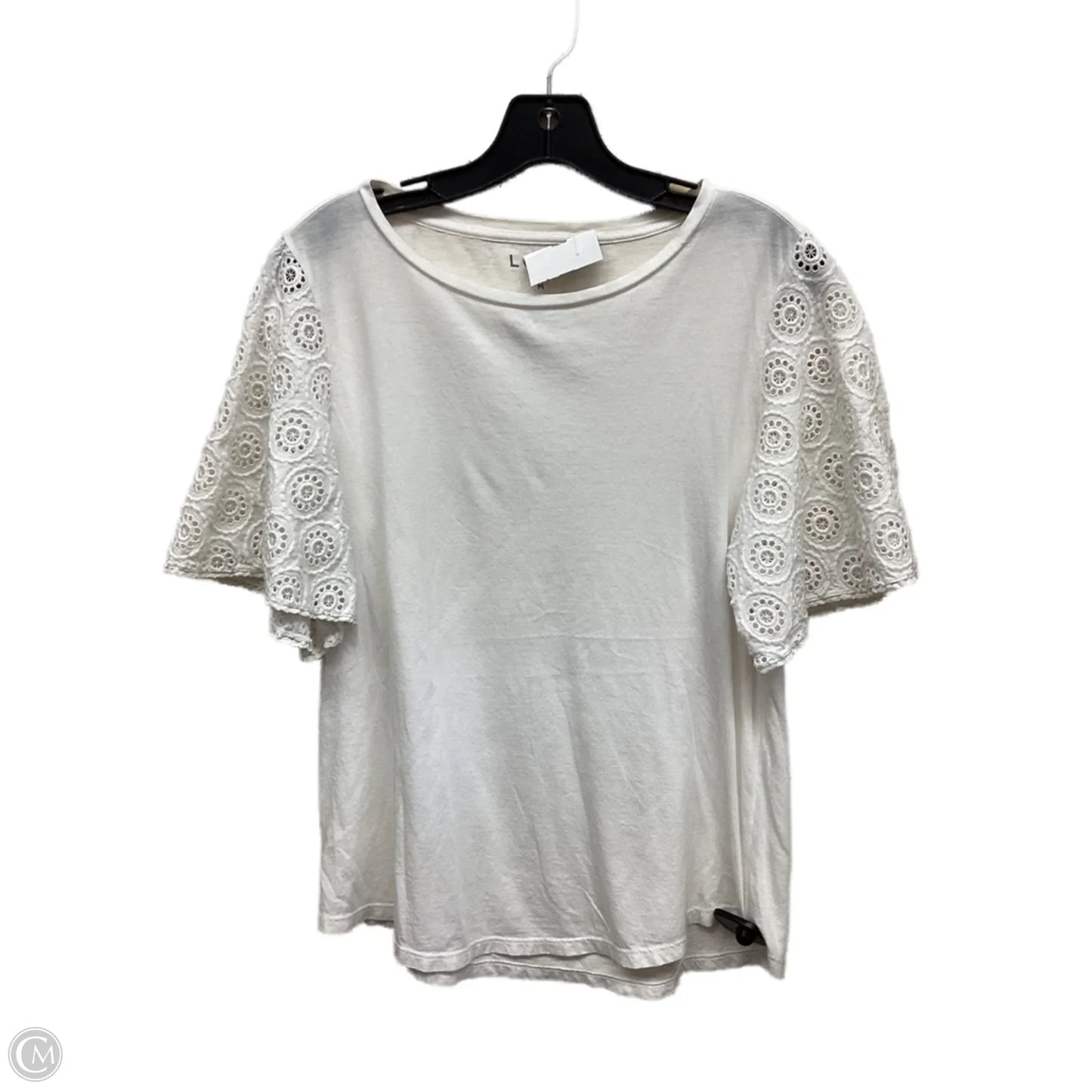 Top Short Sleeve By Loft In White, Size: M